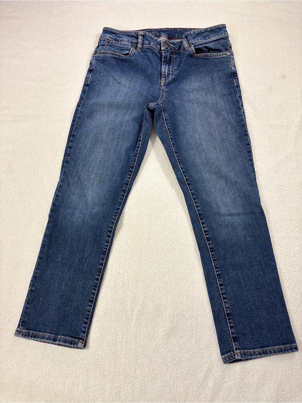 Talbots Signature Slim Crop Blue Jeans Women’s Size 6 / 28 Medium Wash Stretch